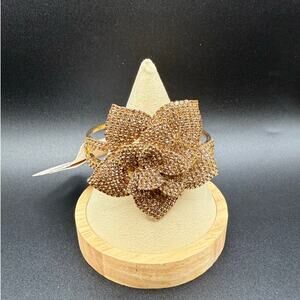 Natasha Pave Champagne Stones Clamper Flower Bracelet